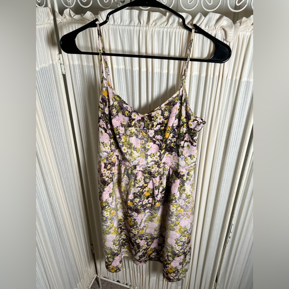 Madewell Sungarden Mini Dress Spaghetti Straps 100% Silk Size 10